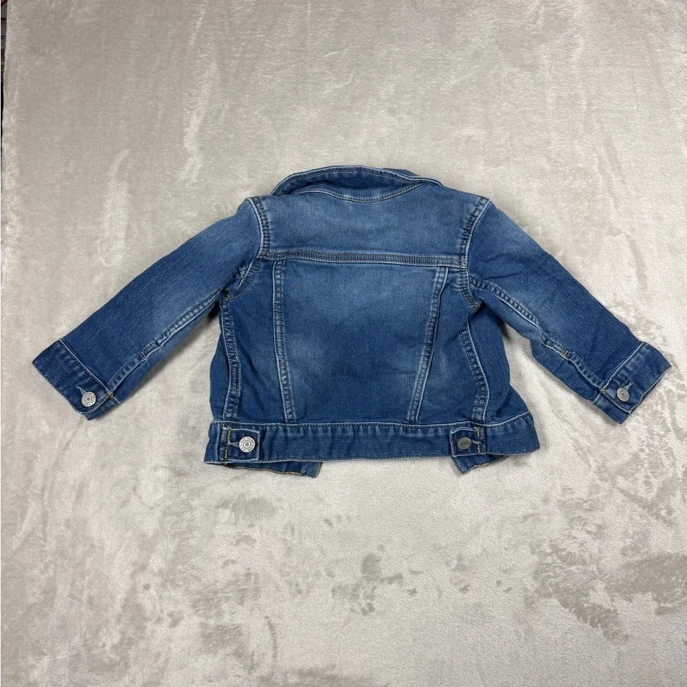 Gap Denim Button Front Collared Girl’s Blue Jeans Jacket Size 18-24 Months
